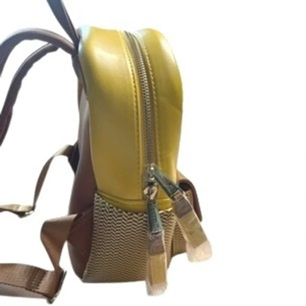 Loungefly Pixar Coco Miguel Mini Backpack Brown Yellow Herringbone Quote Bag